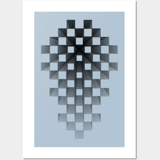 Depth Grid Illusion Posters and Art